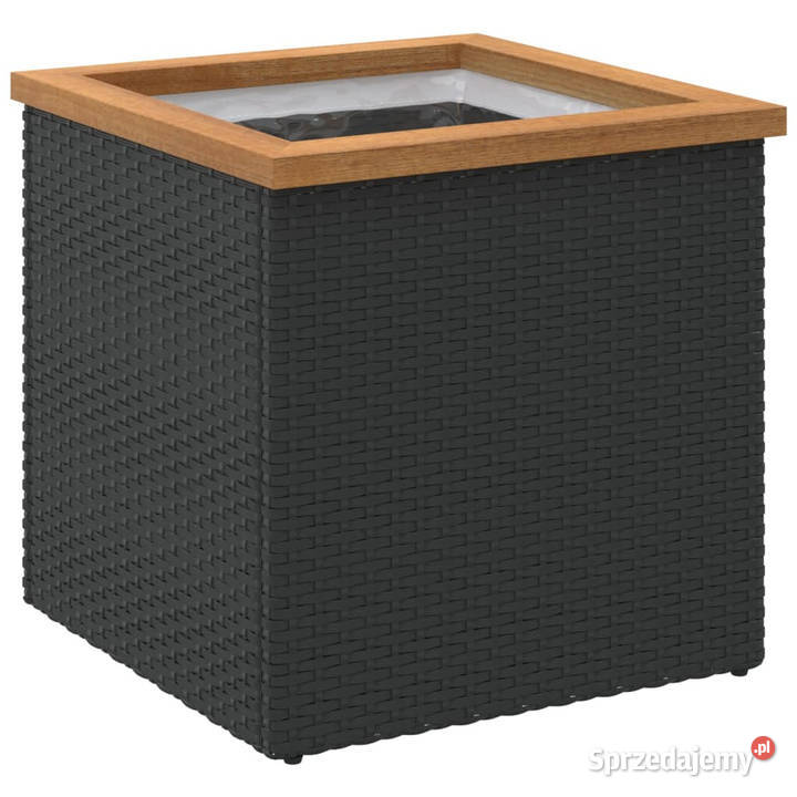 Donica czarna 40x40x40 polirattan WM319414 mazowieckie