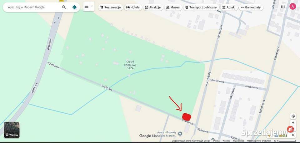 Ogródki działkowe OAZA Końskie Hubala Kielecka 450m2