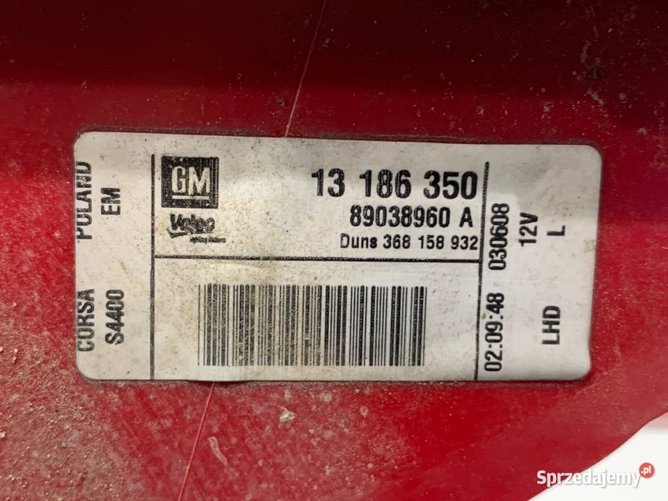 LAMPA LEWY TYŁ OPEL CORSA D 13186350 Hatchback