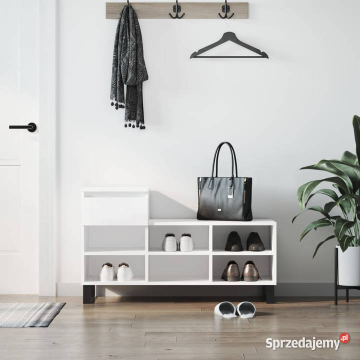 Półka na buty biała 102x36x60 materiał Warszawa