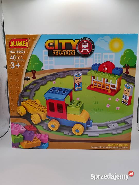 Klocki CITY TRAIN JUMEI pociąg z torami 40 pomorskie