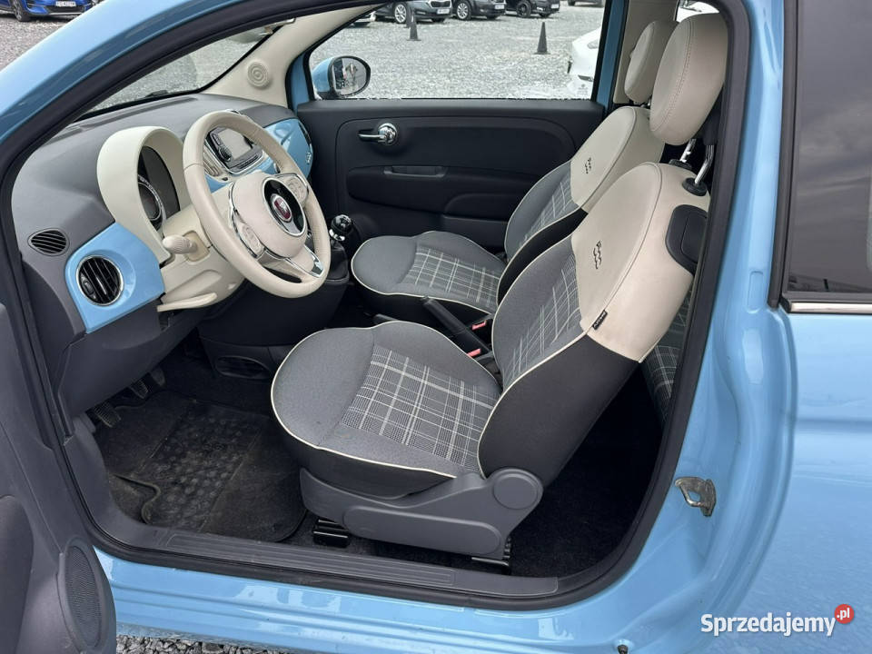 Fiat 500 12 69 2016r Lounge panorama zadbany I niebieski Wojkowice