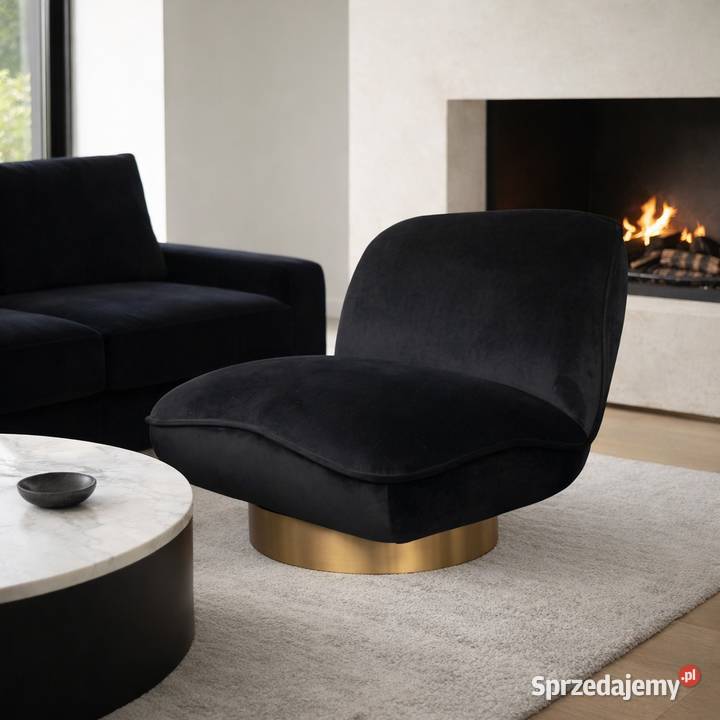 Fotel glamour czarny welurowy Monte Black Velvet Golkowice sprzedam