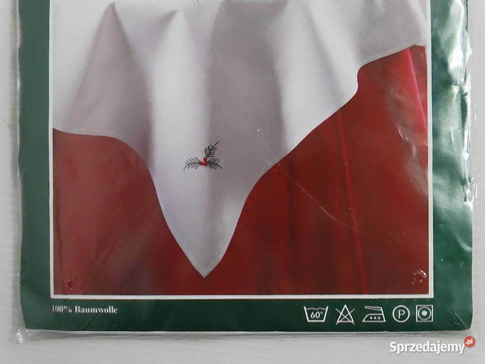 Haftowany obrus świąteczny Boże Narodzenie 80x80 sprzedam