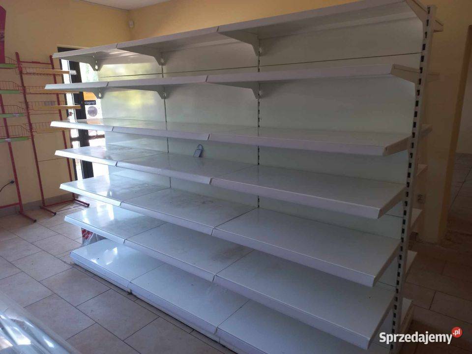 sprzedam regał dwustronny gondola metalowy biały mazowieckie Odrzywół