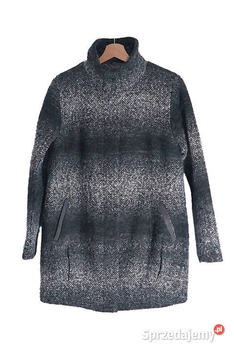 Melanżowa kurtka zimowa bombka ombre szara