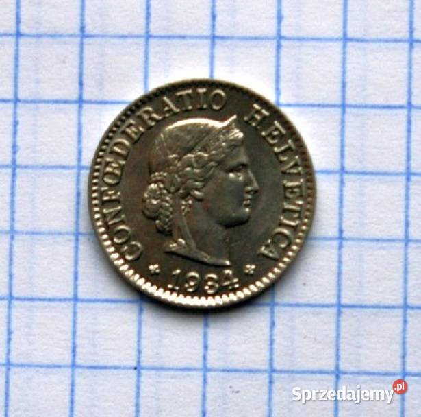 5 RAPPÓW 5 CENTYMÓW 1934 SZWAJCARIA