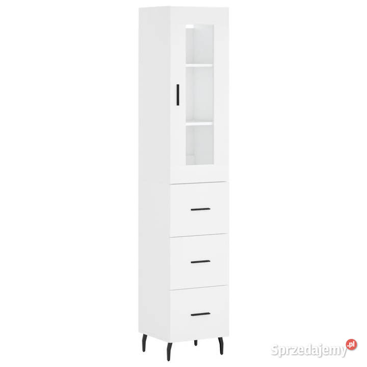 Wysoka szafka biała 345x34x180 materiał mazowieckie Warszawa