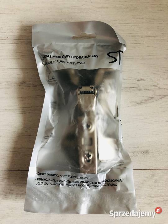 NOWY zawias meblowy hydrauliczny wygięty 8 mm do Łódź