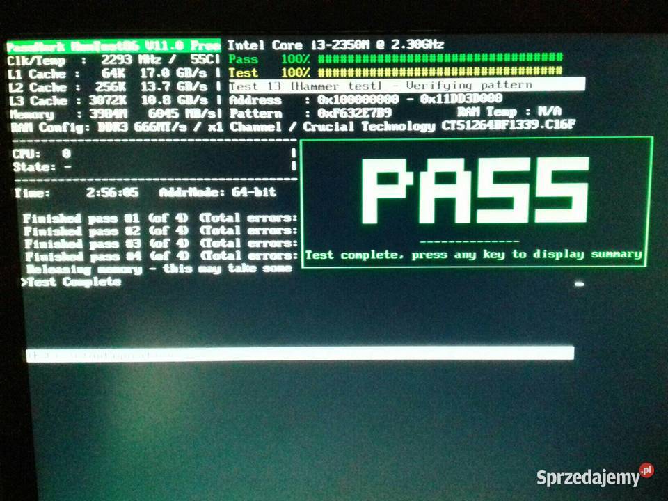 Crucial DDR3 4GB PC3L10600 SODIMM 135V 1333MHz Bydgoszcz