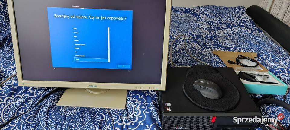 Komputer Lenovo Monitor Myszka Słuchawki WiFi Ruciane-Nida