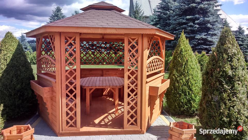 Altana ogrodowa drewniana sześciokątna Wiata