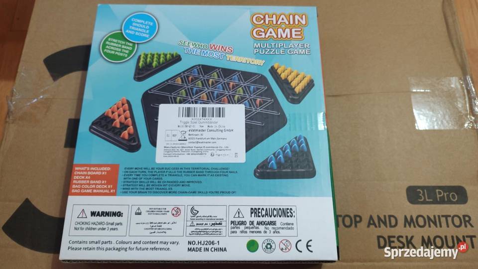 gra planszowa gumki trójkąty chain game Książ Wielkopolski