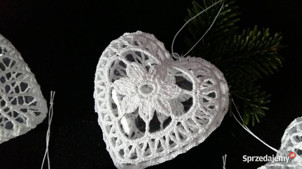 Szydełkowe serce bombka śląskie Jaworzno