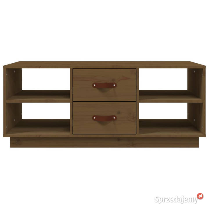 Stolik kawowy miodowy brąz 100x50x41 lite drewno Stoły