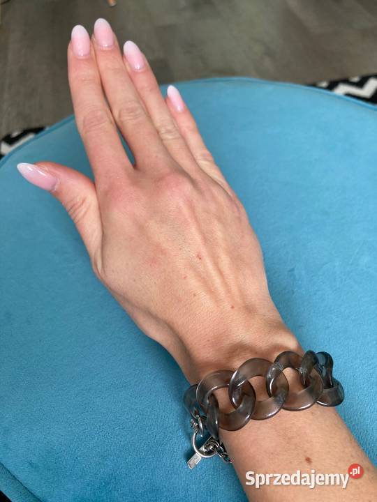 Plastikowa szara plastikowa bransoletka łańcuch Ozdoby Zegarki i Biżuteria Nisko