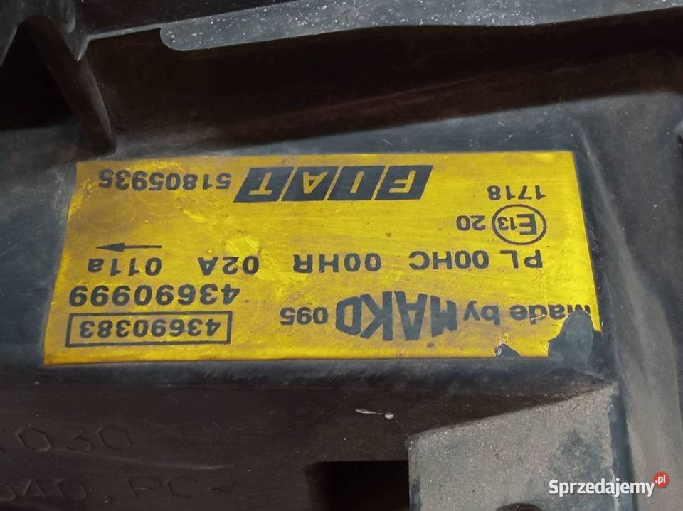 LAMPA PRZÓD LEWA EU 51805935 Fiat Doblo I