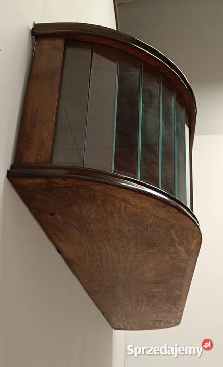 witrynka półka wisząca Art deco fornir orzech Radomsko