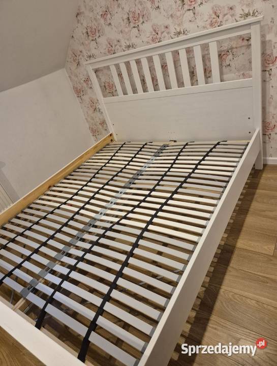 Łóżko drewniane białe Ikea 160x200 Harklowa