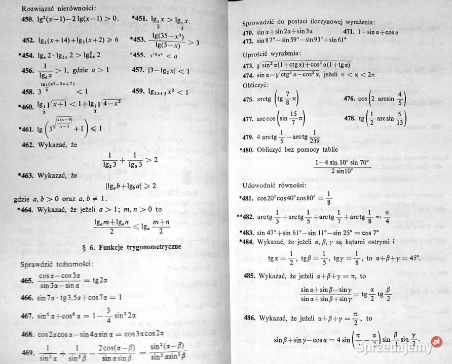 Zbiór zadań z matematyki kandydatów na wyższe Chełm