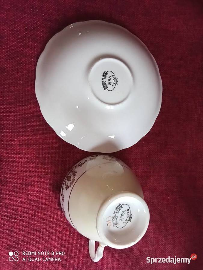 Filiżanka Royal Vale białożółta złoto Made in pomorskie Gdańsk