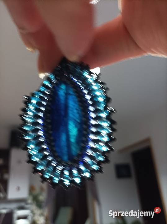 Niebieski wisior agat beading sprzedam