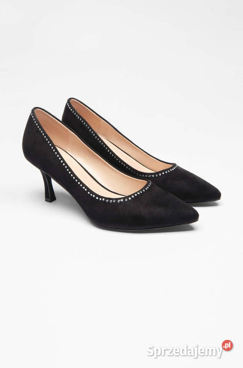 Buty na obcasie z imitacji zamszu diamenciki mazowieckie Warszawa sprzedam
