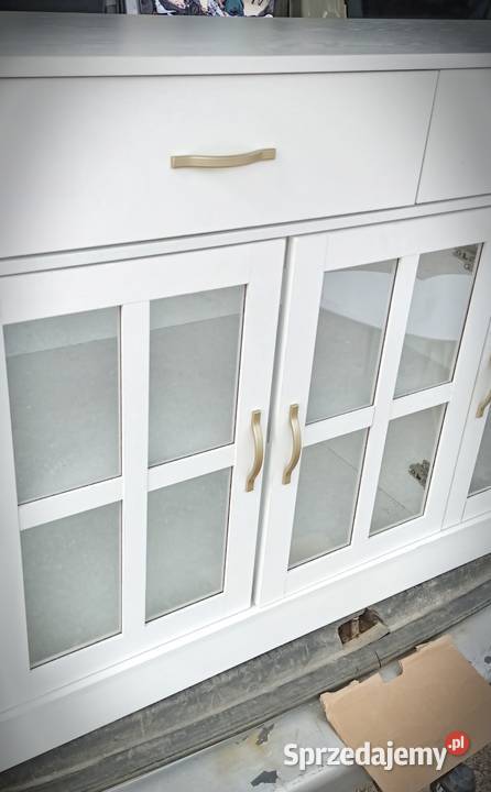 Komoda biała złote uchwyty 120x84 Gorzów Wielkopolski