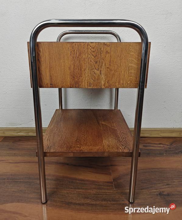 Szafka nocna lity dąb chrom brąz Bauhaus Art Warszawa sprzedam