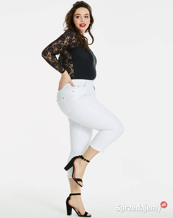 48 Spodnie Jeansy Simply Be białe Denim Do łydki śląskie Szczerbice