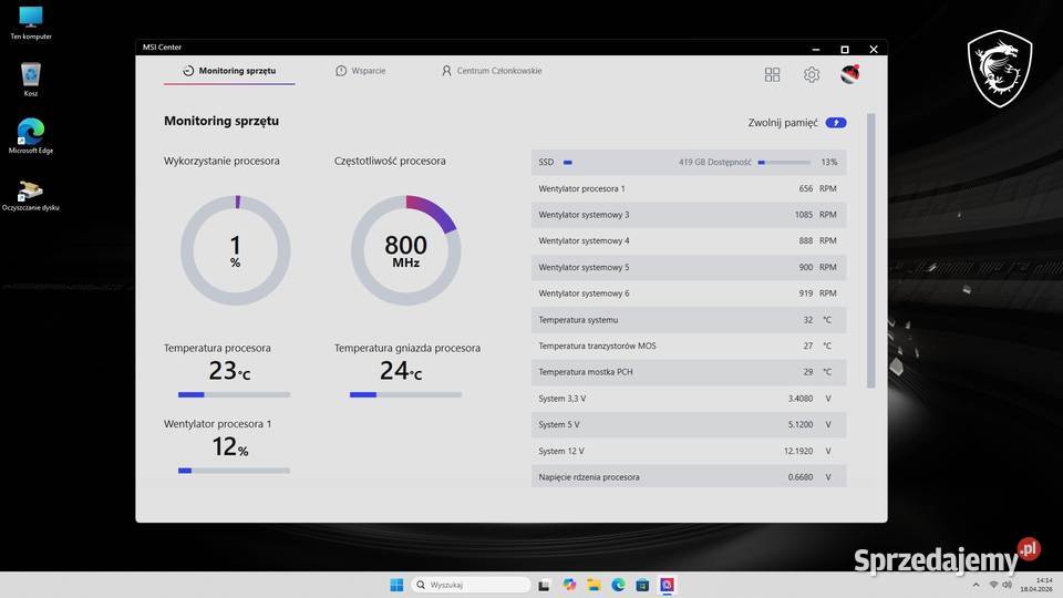 Komputer gamingowy i510400 16GB SSD m2 512GB małopolskie Kraków