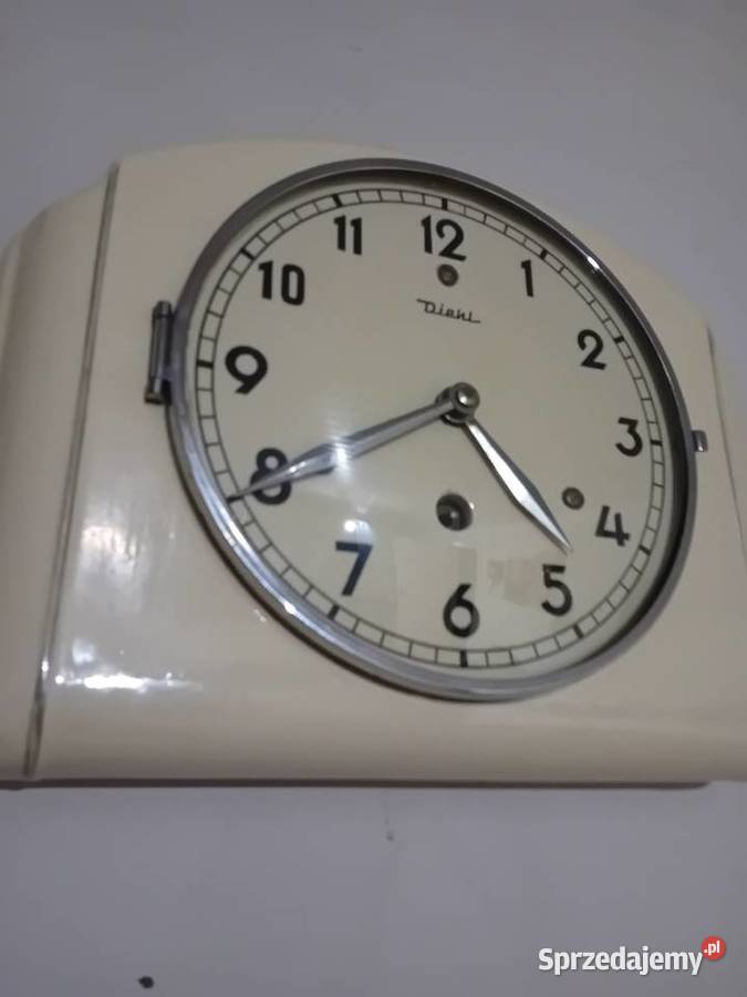 Zegar stary porcelanowy Diehl lata 60 warmińsko-mazurskie Giżycko