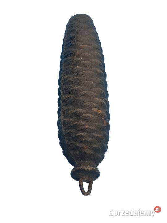 Stary żeliwny ciężki ciężarek szyszka do zegara śląskie Cieszyn