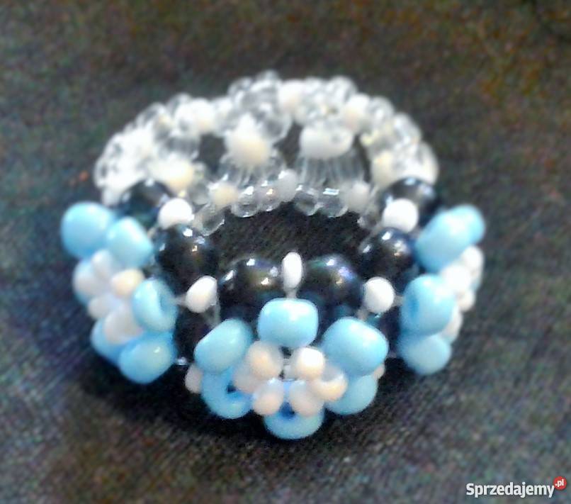 pierścionki plecione z koralików sprzedam