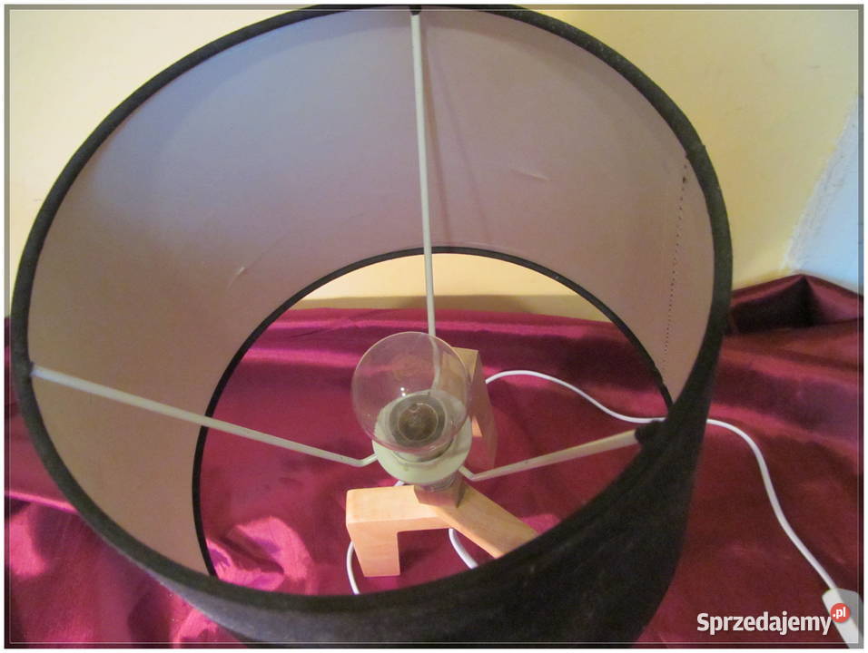Lampa nocna stołowa drewniana LOFT geometria 45 Poznań