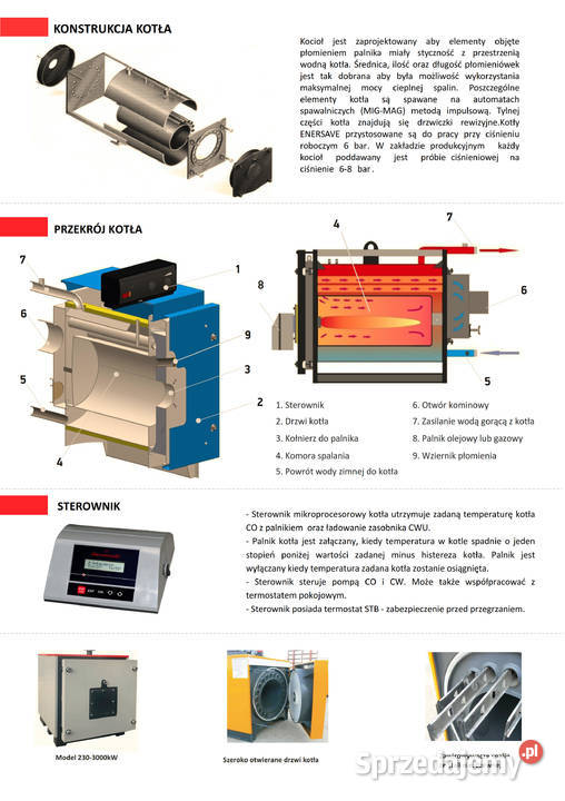 Kocioł na oleje opałowy gaz 30kW zestaw