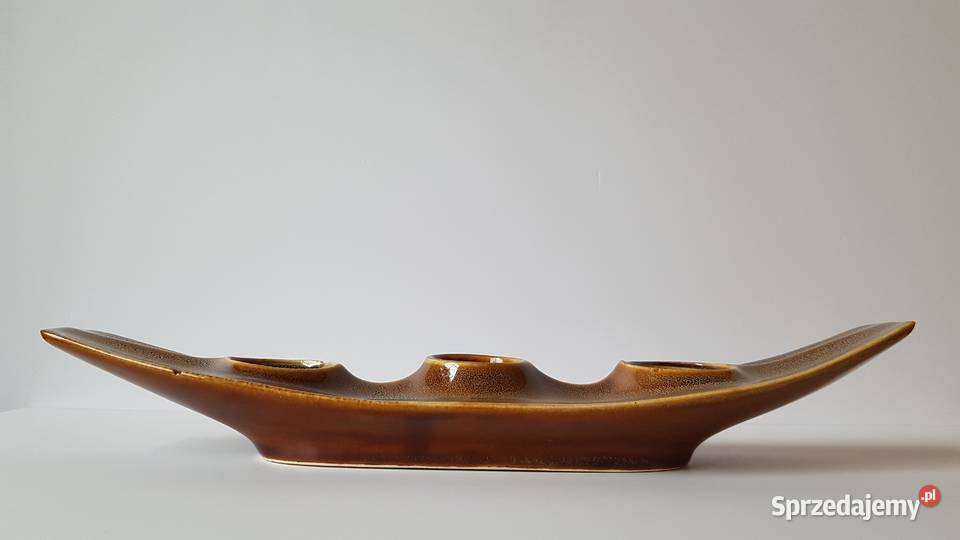 Świecznik Janusz Mirostowice porcelit PRL Dąbrowa Górnicza