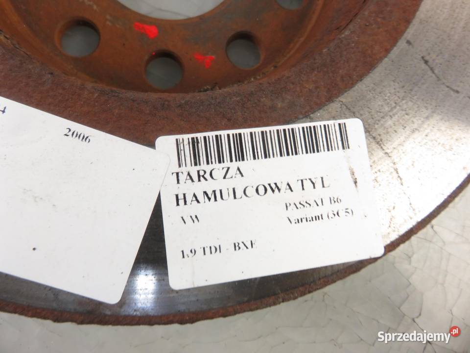 TARCZE HAMULCOWE TYŁ VW PASSAT B6 Układ hamulcowy