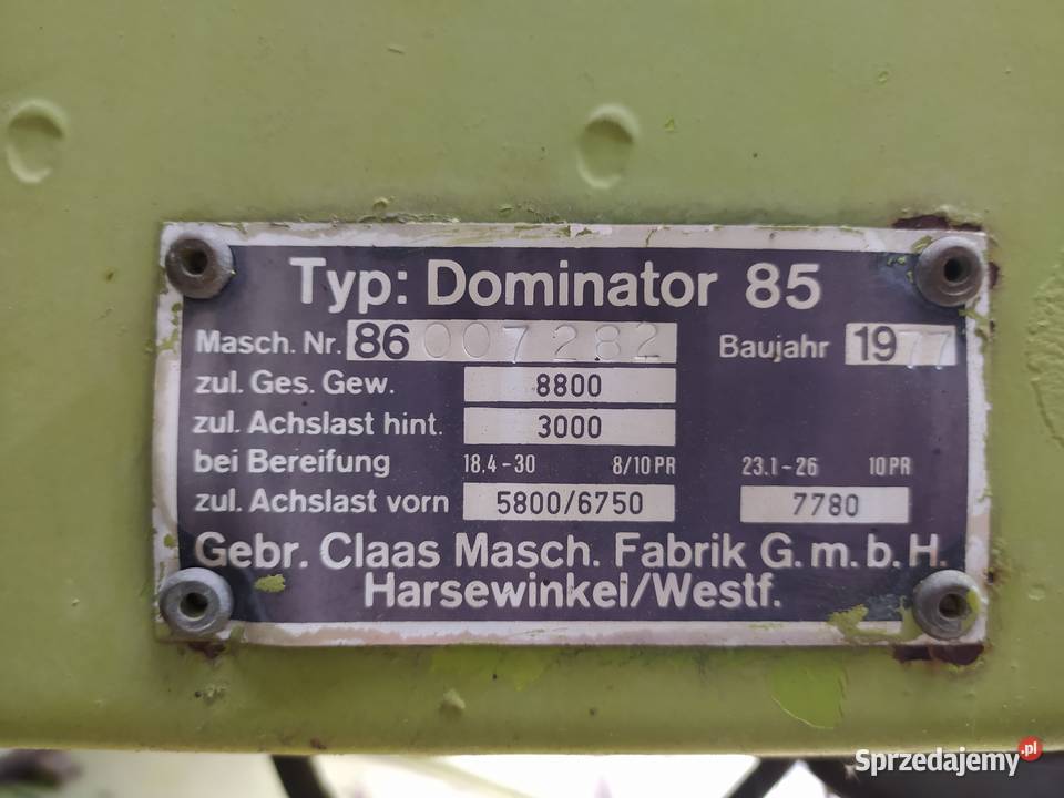 Kombajn zbożowy Claas Dominator 85 Claas Złotoryja sprzedam