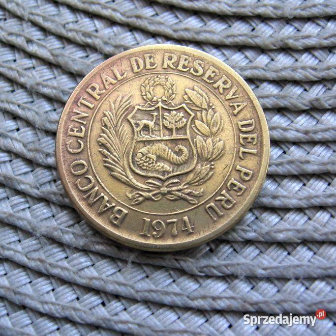 Peru 1 Sol 1974r Małe Godło Numizmatyka Antyki, Sztuka, Kolekcje Kalisz sprzedam