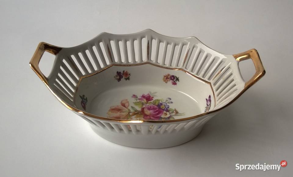 Porcelanowy Koszyk Niemcy GDR Porcelana Porcelana i szkło