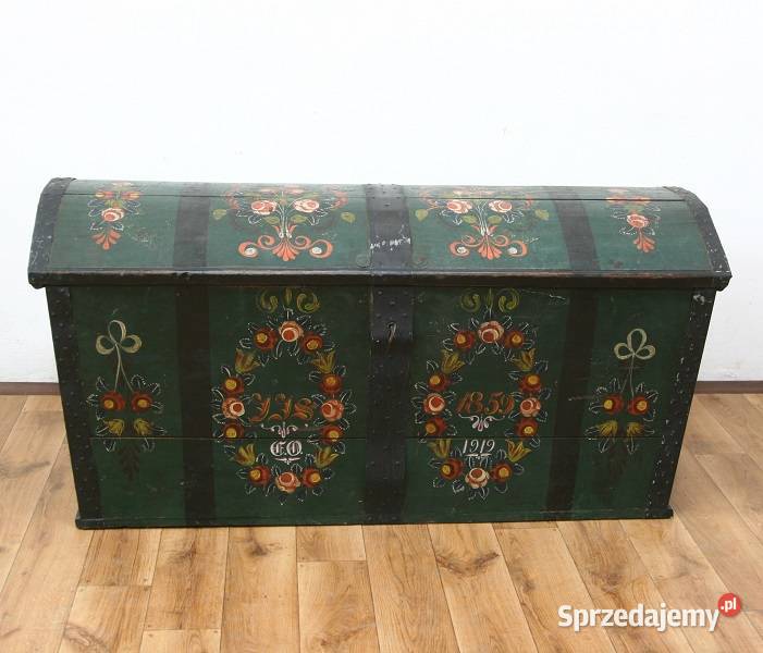 Oryginalny Kufer Malowany 1859 AntykiMarki mazowieckie Marki