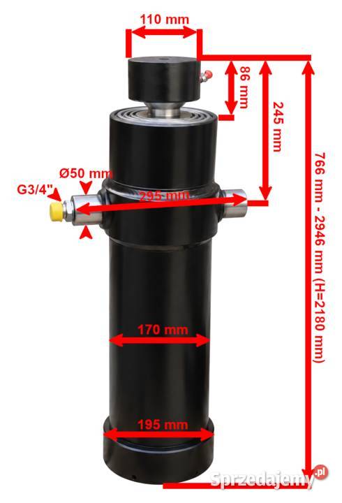 SIŁOWNIK HYDRAULICZNY WYWROTU PRZYCZEPY 17T 2180 Solec Kujawski