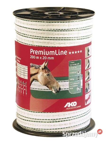Taśma ogrodzeniowa Premium Line 20 mm 200 m AKO Do ciągników Kamionna