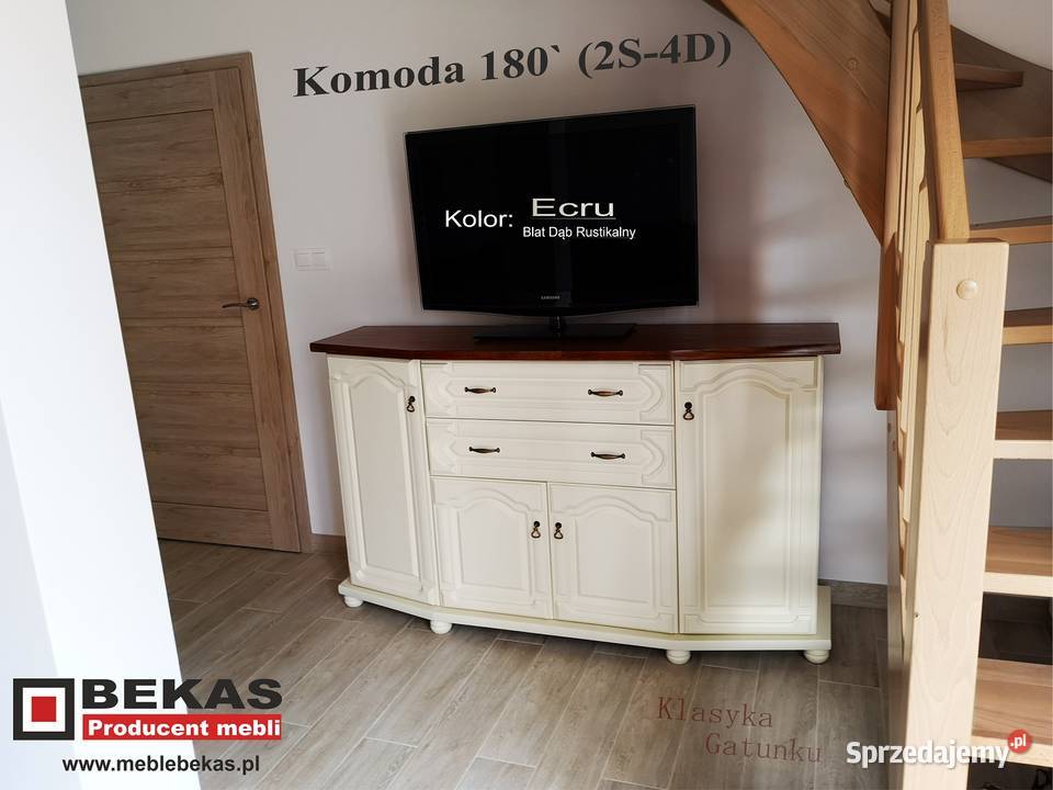 Stylowa Komoda Narona Biała Skandynawia BlatDąb 70cm Katowice