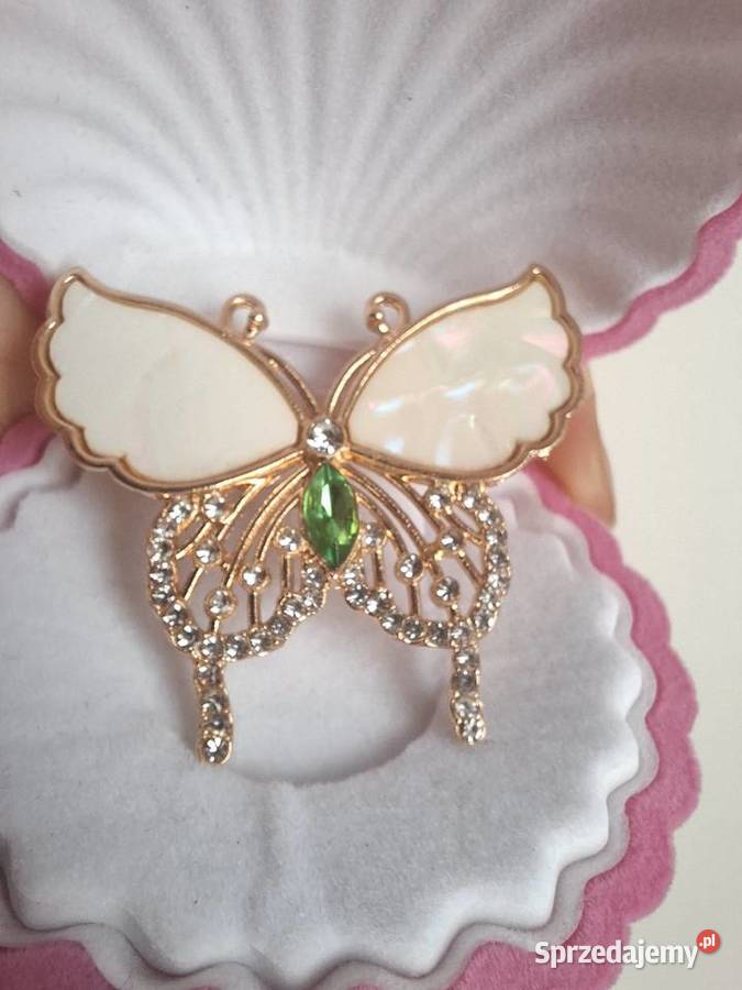 Piękna elegancka broszka motyl Wąbrzeźno