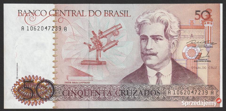 BRAZYLIA 50 CRUZADOS 1986 OSWALDO CRUZ STAN Łódź