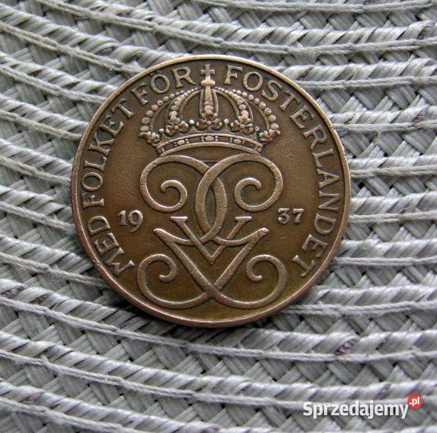 Szwecja 5 Ore 1937r Numizmatyka wielkopolskie Kalisz sprzedam