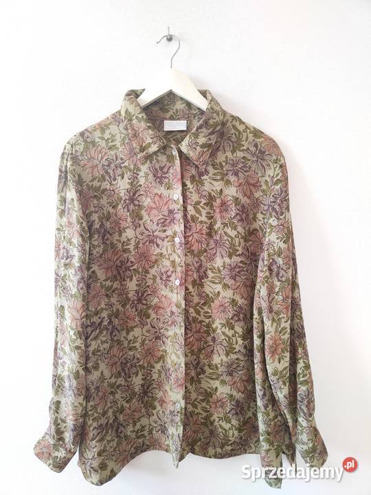 Jedwabna Koszula w kwiaty Vintage CotsWold 22 Jasło