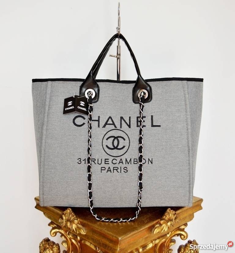 CHANEL TOREBKA POPIEL SZARA MELANŻ ŁAŃCUSZKI kujawsko-pomorskie Bydgoszcz